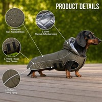 Manteau pour chien Teckel OEM ODM étanche et coupe-vent en nylon avec fermeture à boutons-pression – Vêtements chauds d'hiver pour animaux de compagnie
