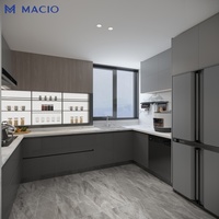 Macio ODM Kabinet Dapur Modular Kayu Italia Siap Rakit Set Lengkap untuk Proyek Villa Langsung dari Pabrik