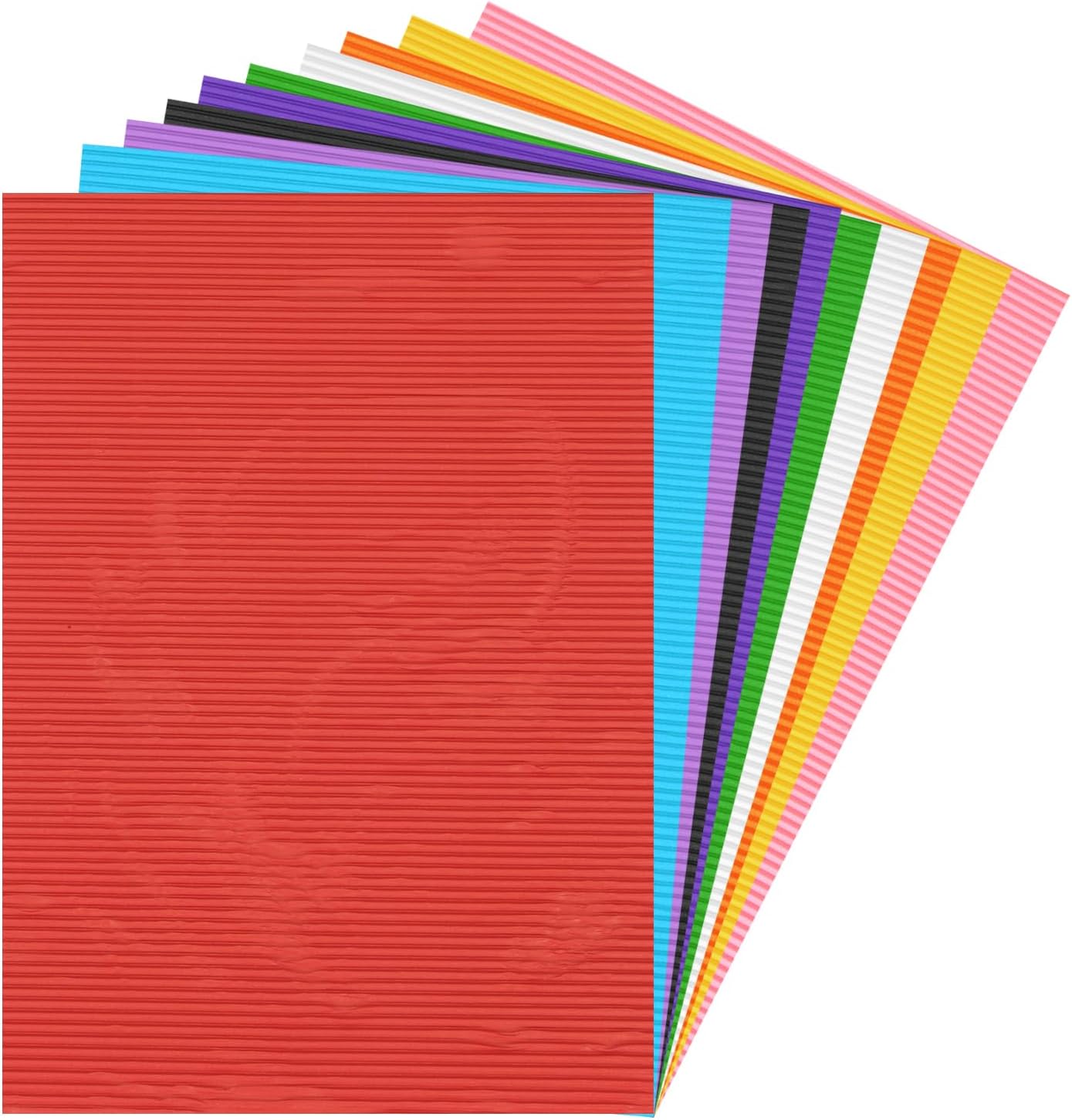 Corrugated Cardboard Paper Sheets and Inserts [for Craft and DIY Projects] - 11.8x8.5 Inch/Mixed Color/10 Pcs
