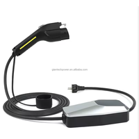 Chargeur EV portable personnalisable en gros, état neuf, 16A/32A, écran LCD, 110/250V, Type 1 (SAE J1772)/Tesla