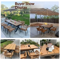 Ensemble table et chaises portables en alliage d'aluminium, style moderne et minimaliste, pour cour extérieure, villa, jardin ouvert, terrasse de loisirs