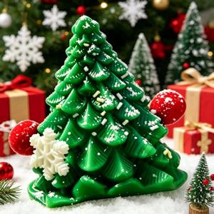 <b>Mini</b> Green <b>Christmas</b> <b>Tree</b> Shaped Soft TPR Fidget for Kids Xmas Stress Relief Squishy Toy - Product Image 1