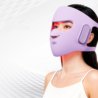 Masque facial LED en silicone 3D personnalisé pour la luminothérapie rouge 660nm 850nm, équipement de beauté portable sans fil
