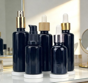 Factory Manufacturer Violet Glass Emulsion <b>Pump</b> <b>Bottle</b> 15ml 20ml 30ml 50ml 60ml 100ml Round Black Sunscreen Spray <b>Bottle</b> - Product Image 1