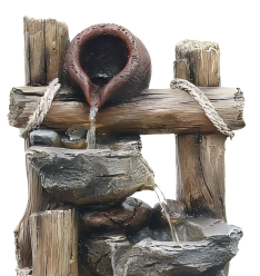 <span class=keywords><strong>Fontaine</strong></span> d'eau rustique en bois et pierres empilées pour la décoration intérieure et extérieure du <span class=keywords><strong>jardin</strong></span> avec fonction d'humidification - Product Image 5