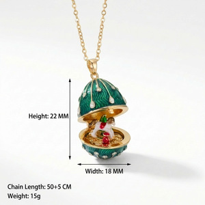 Nuovi Arrivi: Collana Creativa Semplice ed Elegante con Ciondolo a Forma di Uovo di Pasqua, Collana con Ciondolo Cavallo Arcobaleno Retrò alla Moda - Product Image 5