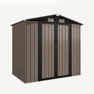Caseta de Jardín de Acero 8x6 pies con Doble Puerta, Ventilación con Cerradura, Resistente a la Intemperie, Unidad de Almacenamiento, Caseta para Herramientas de Exterior - Product Image 1