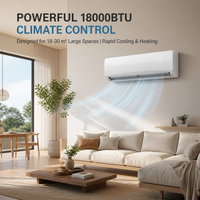 AC Inverter Split Wall Mounted 18000 BTU Pendingin Pemanas Rumah Tangga HZ18