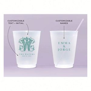 Vasos Esmerilados Personalizados para Bar de Recepción de Bodas, Ecológicos, Reutilizables, Decoración para Fiestas de Boda, Vasos de Plástico Personalizados - Product Image 4