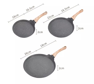 Poêle à crêpes/mille-crêpes en céramique avec revêtement antiadhésif, poignée en bois, design contemporain pour cuisinières à gaz et à <span class=keywords><strong>induction</strong></span> (usage domestique) - Product Image 3