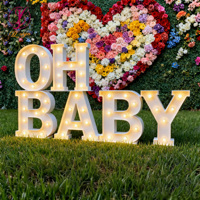 Lettres lumineuses géantes personnalisées de 4 pieds Mr Mrs Oh Baby Love pour la décoration d'événements de mariage