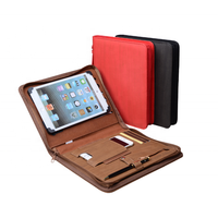 Organiseur de portefeuille en cuir de conception la plus récente pour tablette/carte et porte-stylo, portefeuille avec fermeture éclair