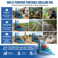Machine de forage de puits d'eau diesel tractable 35 CV, hydraulique rotative, pour applications agricoles, avec tiges de forage et trépans – Nouveauté !