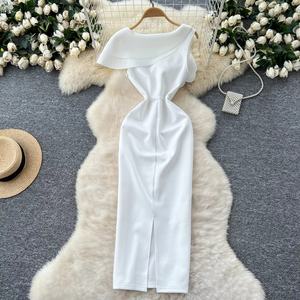 Vestido Largo Casual Elegante de Verano Tallas Grandes para Mujer, Manga Corta, Corte Imperio, Encaje 3D, Cintura Natural - Product Image 4