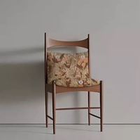 Chaise de salle à manger en bois massif de style nordique ancien avec dossier pour la maison, le bureau et la villa