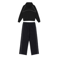 Jersey extragrande de color personalizado para hombre, chándales de color sólido, conjunto de Sudadera con capucha y pantalones para correr de primavera y otoño al por mayor