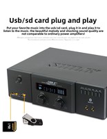Amplificateur de son pour salon SHILE AV-2011B / Amplificateur de puissance Bluetooth à résistance fixe pour musique d'ambiance en salle de conférence