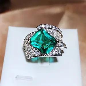 Cincin pirus 925 perhiasan perak murni perhiasan anillo de piedra grande 925 cincin batu permata perak murni grosir grosir