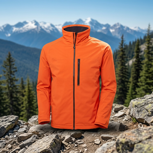 Custom logo <b>Work</b> Windproof Outdoor Quilted Waterproof Zipper Soft Shell Autumn <b>Fleece</b> Windbreaker Men's Jacket Skyler - Product Image 2