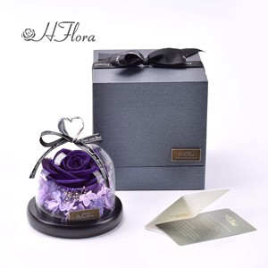 Cadeau exquis <span class=keywords><strong>de</strong></span> luxe personnalisé pour toujours <span class=keywords><strong>éternel</strong></span>le fleur <span class=keywords><strong>de</strong></span> rose préservée en verre pour la Saint-Valentin cadeau - Product Image 5