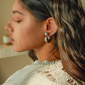 Yueli Geometric <b>Stud</b> <b>Earrings</b> Gold <b>Silver</b> Color Zinc Alloy Fashion Jewelry Gift for Women - Product Image 3