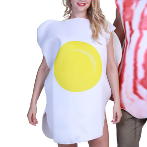 Ensemble costume d'Halloween pour adulte, œuf poché et bacon, cosplay, tenue de petit-déjeuner, tenue de couple, unisexe - Product Image 2
