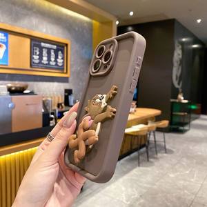 3D Running Cat Mouse Swivel Holder Funny Cartoon Soft TPU <span class=keywords><strong>Funda</strong></span> para teléfono móvil para <span class=keywords><strong>Iphone</strong></span> <span class=keywords><strong>11</strong></span> 12 13 14 15 Pro 17 Air Back Cover - Product Image 3