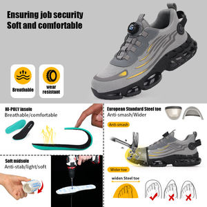 GUYISA <span class=keywords><strong>Scarpe</strong></span> <span class=keywords><strong>da</strong></span> <span class=keywords><strong>Lavoro</strong></span> <span class=keywords><strong>da</strong></span> Uomo Sneakers Grigie <span class=keywords><strong>da</strong></span> Cantiere con Punta in Acciaio <span class=keywords><strong>Scarpe</strong></span> Antinfortunistiche Anti-schiacciamento - Product Image 5