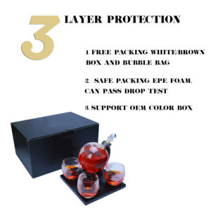 Liquore del Whisky Decanter Set Del <span class=keywords><strong>Mondo</strong></span> Inciso Globo Decanter con Artigianale di Vetro La Nave Con <span class=keywords><strong>Il</strong></span> Whisky di Vetro con 4 bicchieri set - Product Image 2