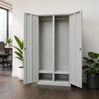 Armoire à vêtements en acier détachable 2 compartiments vestiaire démontable pour la maison chambre furnitureLocker