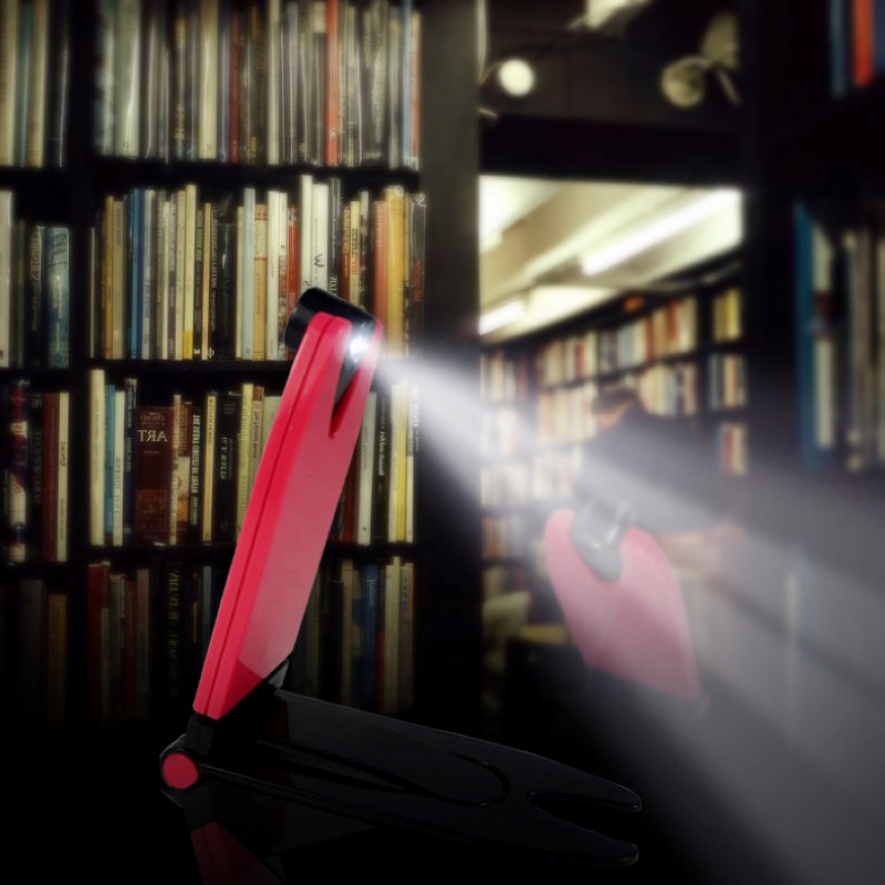 Регулируемая светодиодная Ночная мини-лампа с клипсой для книг, складной карманный пластиковый светильник для чтения, лампа для книг