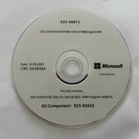 Licencia de por Vida para MS SQL Server 2025, Paquete Completo en DVD, Disponible Globalmente, Software Microsoft