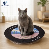Griffoir pour chat avec base tournante, plateau circulaire rotatif pour griffer et jouer