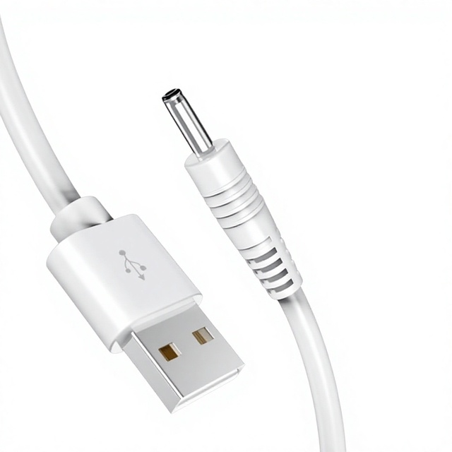 Round-hole USB-A Desk Lamp Charging Cable Universal USB-to-DC 35mm Power/data Cable Automatic Power-off for Audio Devices Small