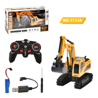 Nouveau populaire 2.4Ghz 6 canaux multifonctionnel alliage ingénierie voiture jouet Simulation 1/24 télécommande métal camion pelle jouets