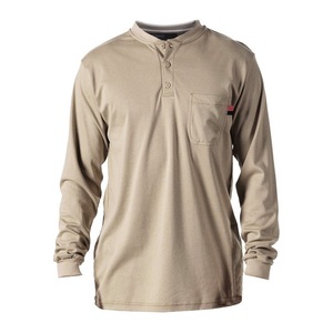 Vêtements de travail ignifuges industriels personnalisés NFPA2112, chemise FR à manches longues, Henley à trois boutons, t-shirts à col rond - Product Image 1