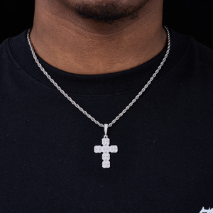 <strong>Handcraft</strong> Fine <strong>Jewelry</strong> Gold Plated 925 Sterling Silver VVS Moissanite Iced Out Christian Hip Hop Octagon 2 Layer Cross Pendant - Product Image 4