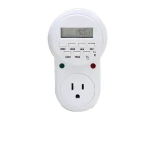 Interruptor de horário padrão americano, temporizador eletrônico padrão uv de 110v, lâmpada automática fora de energia padrão americano, soquete de temporização de 7 dias