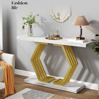 WDY 2025 Nouveau meuble d'entrée Table console moderne avec dessus en marbre pour canapé canapé salon