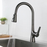 Robinet de cuisine WEIHAO chromé à douchette extractible haute portée avec bec pivotant pour évier de cuisine