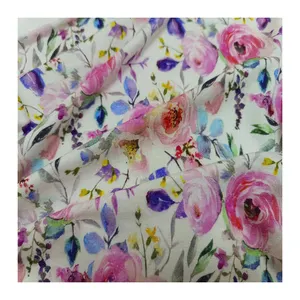 2024 New arrivals organic custom floral digital printing soft antibacterial bamboo spandex knitted fabric