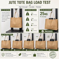 Borsa Tote in Juta Naturale Intrecciata all'Ingrosso con Chiusura a Bottone, Logo Personalizzato, Riutilizzabile ed Ecologica, per Shopping e Regali