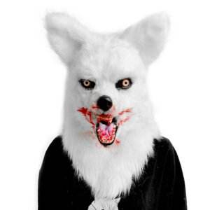 Masque de <span class=keywords><strong>loup</strong></span> <span class=keywords><strong>blanc</strong></span> réaliste en latex souple, masque intégral de <span class=keywords><strong>loup</strong></span>-<span class=keywords><strong>garou</strong></span>, design sur la tête, pour Halloween, cosplay, fête, performance et festivals - Product Image 4