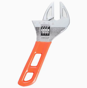Clé à molette réglable de 4 pouces, clé à fourche courte à mâchoires larges, finition chromée pour espaces restreints - Product Image 1