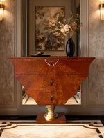 Table de canapé en bois massif, buffet de salon, console d'entrée de luxe sculptée de style médiéval, armoire décorative