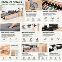Appareil de Pilates Reformer à ressorts réglables avec lit en bois pour la maison et les studios de yoga
