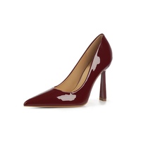Chaussures de mariage françaises élégantes et sexy pour femmes, grande taille, à bout pointu, en cuir verni, à talon aiguille, polyvalentes et formelles