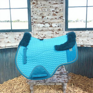 2026 Quilted Faux <b>Fur</b> Horse Saddle Pad Shock Absorbing Equine Cushion Custom Logo Riding Training <b>Blanket</b> - Product Image 3