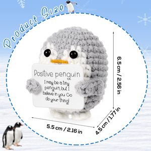 Farbeele Pingüino Alegre Amuleto de la Suerte Llavero Abrazo de Bolsillo Figura Positiva Duradero 5cm*5cm Regalo de Cumpleaños <span class=keywords><strong>para</strong></span> Mujeres y Hombres de Apoyo - Product Image 2