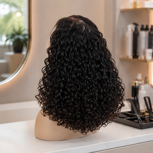 Letsfly Promotion 81$ Roma Curly Human Hair <b>Wig</b> 5x5 Closure 250% Density 14 Inch <b>Black</b> Lace Front <b>Wig</b> for Women - Product Image 1